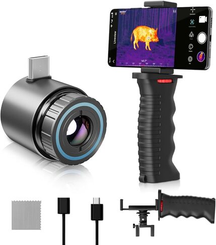 منظار حراري TNV30i لهاتف USB-C iPhone وiPad وAndroid، كاميرا تصوير حراري للرؤية الليلية، 512×384 فائقة الدقة 50 هرتز 20 ميجا كيه 1600 ياردة كاميرا حرارية تعمل بالأشعة تحت الحمراء للصيد واكتشاف المباني in Saudi Arabia