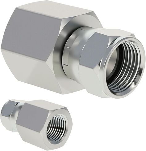 1/2 بوصة NPTF أنثى × 3/8 بوصة JIC 37 درجة تركيب محول الأنابيب الدوارة 6506-08-06، موصل خرطوم هيدروليكي للأنظمة الهيدروليكية ومعدات البناء والزراعة، وصلات أنابيب مستقيمة من الصلب الكربوني (قطعتان) in Kuwait