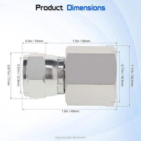 1/2 بوصة NPTF أنثى × 3/8 بوصة JIC 37 درجة تركيب محول الأنابيب الدوارة 6506-08-06، موصل خرطوم هيدروليكي للأنظمة الهيدروليكية ومعدات البناء والزراعة، وصلات أنابيب مستقيمة من الصلب الكربوني (قطعتان) in Kuwait