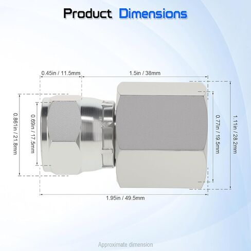 1/2 بوصة NPTF أنثى × 1/2 بوصة JIC 37 درجة تركيب محول الأنابيب الدوارة 6506-08-08، موصل خرطوم هيدروليكي للأنظمة الهيدروليكية ومعدات البناء والزراعة، وصلات أنابيب مستقيمة من الصلب الكربوني (قطعتان) in Kuwait