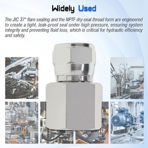 1/2 بوصة NPTF أنثى × 1/2 بوصة JIC 37 درجة تركيب محول الأنابيب الدوارة 6506-08-08، موصل خرطوم هيدروليكي للأنظمة الهيدروليكية ومعدات البناء والزراعة، وصلات أنابيب مستقيمة من الصلب الكربوني (قطعتان) in Kuwait
