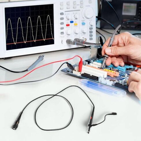 Oscilloscope Probe Kit 60MHz X1 X10 Attenuation with Crocodile Clip BNC Interface with Digital Virtual Handheld Oscilloscopes for Accurate Measurement in Kuwait