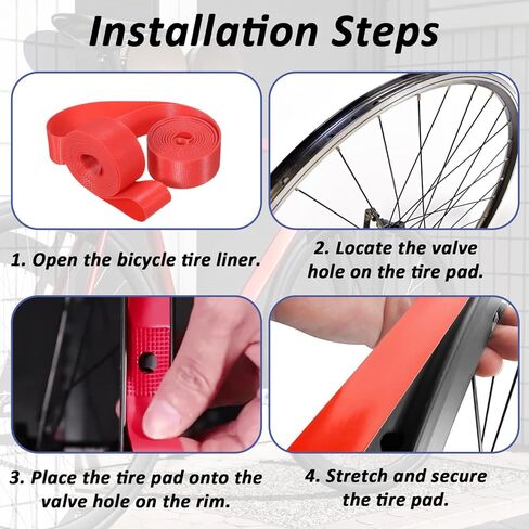 2PCS Bicycle Rim Tape Bike Tire Liner Bicycle Rim Strip High-Pressure & Puncture Resistant Inner Tube Protection Pad for Mountain & Road Bikes in Saudi Arabia