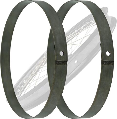 2-Pack Motorcycle Rim Tape, Heavy-Duty Rubber Rim Strip with Pre-Cut Valve Hole, Protects Inner Tube from Spoke Nipple Punctures, Fits 16/17/18/19/21 Inch Wheels in Saudi Arabia