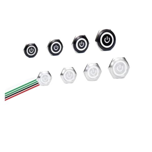 1PCS 19/22/25/30mm Ultra Short LED Light Metal Push Button Switch with Wire 3-6V 12-24V Momentary Reset Waterproof Stainless Steel(White Power,12-24V,30mm-Silver Shell) in Kuwait