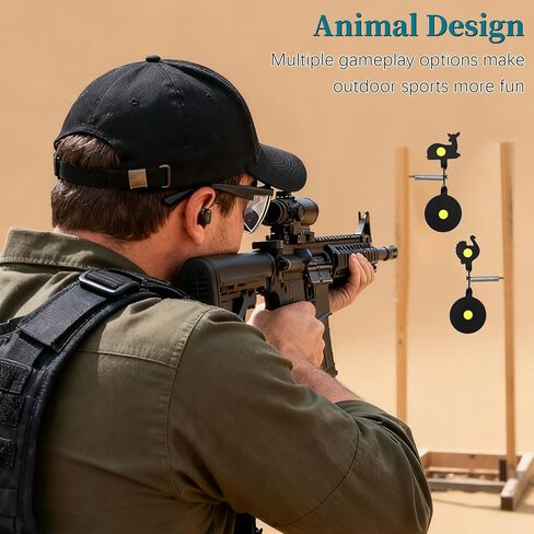 4-Pack Spinner Shooting Targets Auto Reset Steel Resetting Gun Target Heavy Metal Steel Spinning Target for Shooting in Kuwait