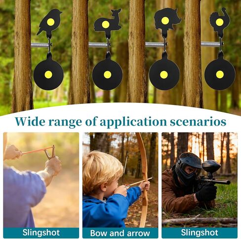 4-Pack Spinner Shooting Targets Auto Reset Steel Resetting Gun Target Heavy Metal Steel Spinning Target for Shooting in Kuwait
