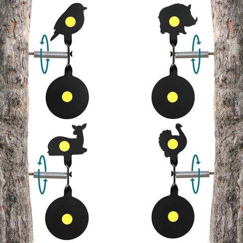 4-Pack Spinner Shooting Targets Auto Reset Steel Resetting Gun Target Heavy Metal Steel Spinning Target for Shooting in Saudi Arabia
