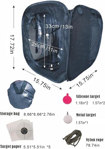 خيمة هدف Airsoft محمولة - سوداء - غير مميتة مع مصيدة BB - قم بإعادة تدوير الذخيرة الداخلية والخارجية in Kuwait