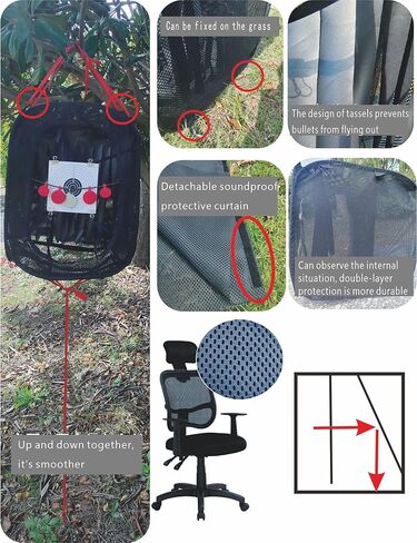 خيمة هدف Airsoft محمولة - سوداء - غير مميتة مع مصيدة BB - قم بإعادة تدوير الذخيرة الداخلية والخارجية in Kuwait