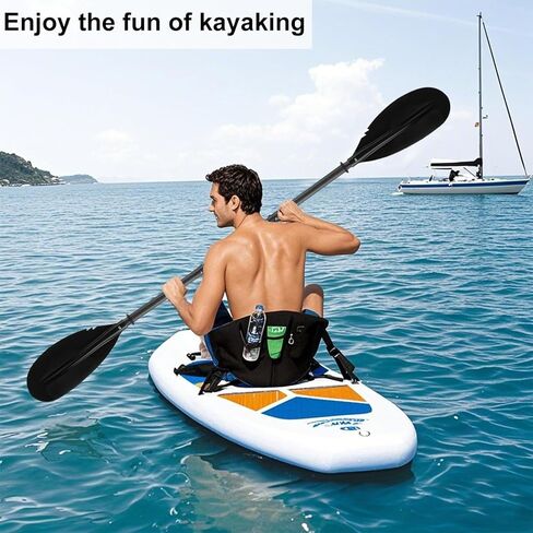 مجداف كاياك، قارب مجداف تلسكوبي، مجاديف صيد للبالغين مع مقود مجداف كاياك، مادة فولاذية قابلة للتعديل، أسود قوي (94 بوصة) in Kuwait