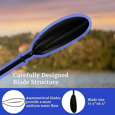 مجذاف كاياك للقوارب، مجداف كاياك قابل للتعديل من سبيكة عمود التجديف والقوارب والتجديف مع مقود مجداف للبالغين والرجال والنساء والصيد في الهواء الطلق والسفر على نهر البحيرة in Kuwait