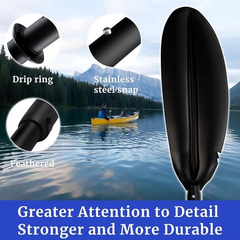 مجذاف كاياك للقوارب، مجداف كاياك قابل للتعديل من سبيكة عمود التجديف والقوارب والتجديف مع مقود مجداف للبالغين والرجال والنساء والصيد في الهواء الطلق والسفر على نهر البحيرة in Kuwait