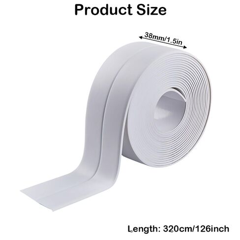 4 Rolls White Caulking Tape, Self-Adhesive Waterproof Sealant Tape for Kitchen, Bathroom, Bathtub, Toilet Base, Countertop Edge Protector, Wall Floor with Sealing Tools (126 x 1.5in) in Kuwait