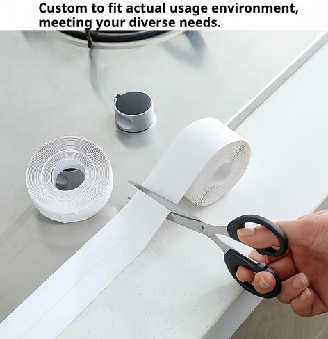 4 Rolls White Caulking Tape, Self-Adhesive Waterproof Sealant Tape for Kitchen, Bathroom, Bathtub, Toilet Base, Countertop Edge Protector, Wall Floor with Sealing Tools (126 x 1.5in) in Kuwait