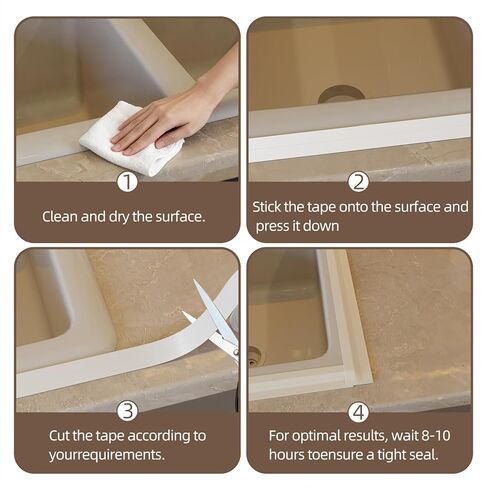 Peel and Stick Waterproof Caulking Tape 1.5Inch x 10.5FT, Self Adhesive Bathroom Kitchen Seal Strip Gap Cover for Sink Tub Toilet Countertop Tile Wallpaper Edge Trim, Renter Friendly Easy Install in Saudi Arabia