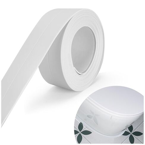 Caulk Tape, Caulking Tape, SOFYIALI Toilet Sealer Around Toilet Base Self Adhesive Sealant Strip for Bathroom, Kitchen Countertop, White (2.2cm x 10.5Ft) in Saudi Arabia