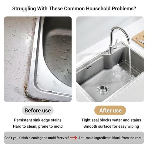 شريط السد الشفاف، شريط السد، مانع تسرب المرحاض لافيلي حول قاعدة المرحاض شريط مانع التسرب ذاتي اللصق مقاوم للماء لسطح المطبخ والحمام والمرحاض (2.2 سم × 10.5 قدم) in Kuwait