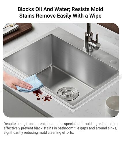 شريط السد الشفاف، شريط السد، مانع تسرب المرحاض لافيلي حول قاعدة المرحاض شريط مانع التسرب ذاتي اللصق مقاوم للماء لسطح المطبخ والحمام والمرحاض (2.2 سم × 10.5 قدم) in Kuwait