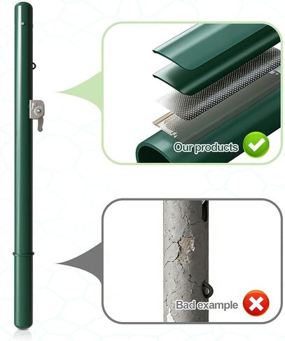 Tennis Posts Cylindrical Double-Sided Tennis Stringing Reel Suitable for Grass/Hard Courts Permanent Steel Tennis Net Posts with Green Rust-Proof Coating Tennis Court net Posts (3" Round) in Kuwait