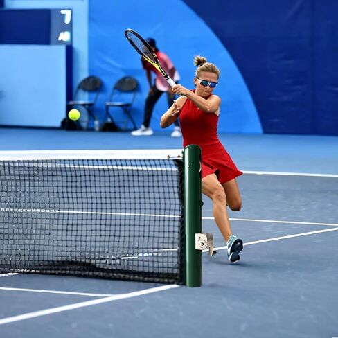 Tennis Posts Cylindrical Double-Sided Tennis Stringing Reel Suitable for Grass/Hard Courts Permanent Steel Tennis Net Posts with Green Rust-Proof Coating Tennis Court net Posts (3" Round) in Kuwait