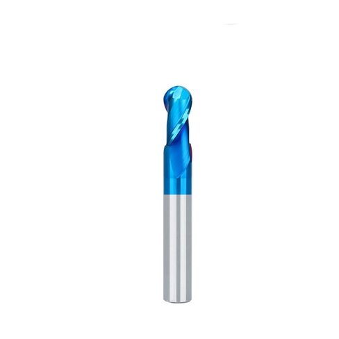 1Pcs Nano Blue Coat Ball Nose End Mill CNC Router Bits HRC 65 2 Flute Spiral Tungsten Carbide Cutter Milling Tool in Saudi Arabia