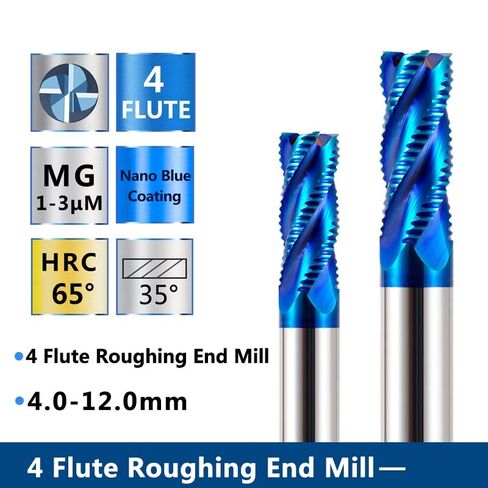 1pcs 4 Flute Roughing End Mill Carbide Milling Cutter 4mm-12mm Spiral CNC Router Bit Metal Tool in Saudi Arabia