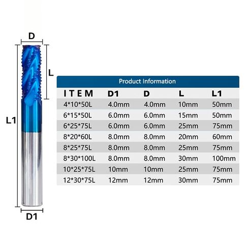 1pcs 4 Flute Roughing End Mill Carbide Milling Cutter 4mm-12mm Spiral CNC Router Bit Metal Tool in Saudi Arabia