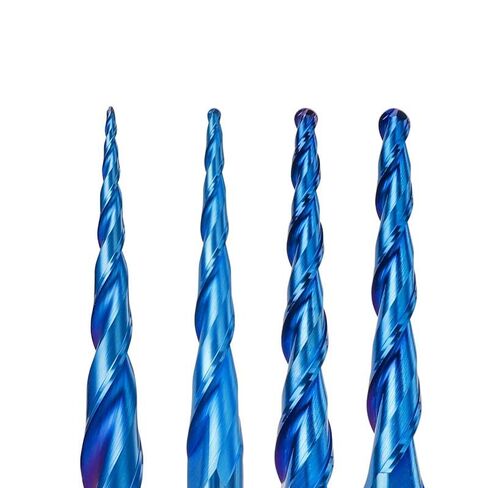 1pcs Tapered Ball Nose End Mill 2 Flute 3.175/4/6/8mm Shank Engraving Bit Spiral Router for Woodworking(R1.0x15x3.175x38) in Saudi Arabia