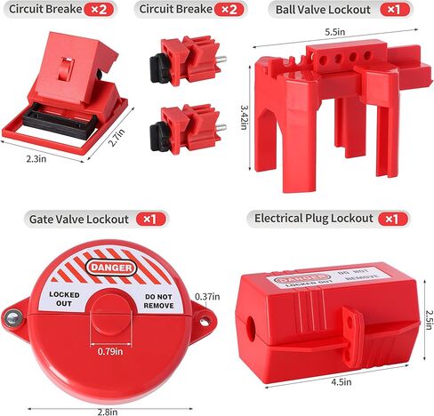 مجموعة علامات القفل، قفل أمان مجموعة لوتو + مشبك لوتو + قابس كهربائي/صمام كروي/أجهزة صمام البوابة + قاطع الدائرة + علامات لوتو، لوتو الكهربائية للكهرباء/الصناعية/الميكانيكية in Kuwait
