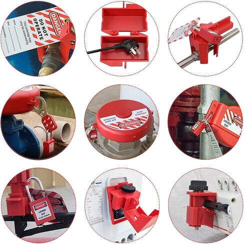 مجموعة علامات القفل، قفل أمان مجموعة لوتو + مشبك لوتو + قابس كهربائي/صمام كروي/أجهزة صمام البوابة + قاطع الدائرة + علامات لوتو، لوتو الكهربائية للكهرباء/الصناعية/الميكانيكية in Kuwait