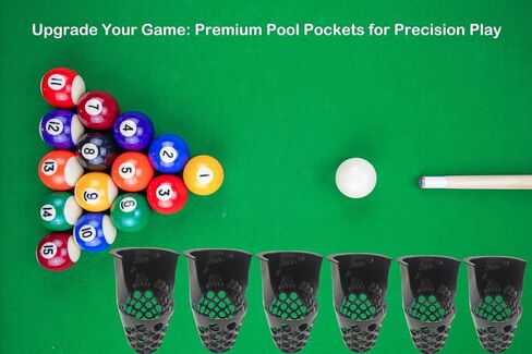 6 Pack Pool Table Pockets, Large Capacity Replacement Pockets for Billiard Tables, Heavy Duty Plastic Web Pocket (Set of 6) in Kuwait