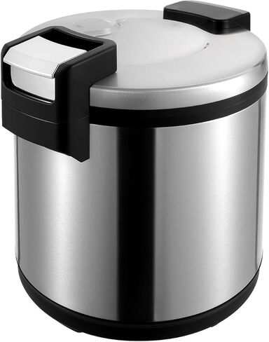 100 كوب سخان الأرز التجاري 19 لتر (20 كيو تي)، 2 سخان حساء بدرجة حرارة قابلة للتعديل، وعاء كهربائي غير لاصق من الفولاذ المقاوم للصدأ لطهي الأرز مع وظيفة دافئة للمطاعم، وتقديم الطعام، والحفلات in Kuwait