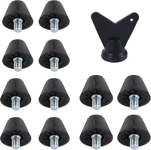 12pcs Football Boot Studs, 0.51in & 0.63in Plastic Soccer Cleats Replacement Spikes with Nail Remover Rugby Soccer Screw-in Spikes for Firm Surfaces Outdoor Athletic Training in Saudi Arabia