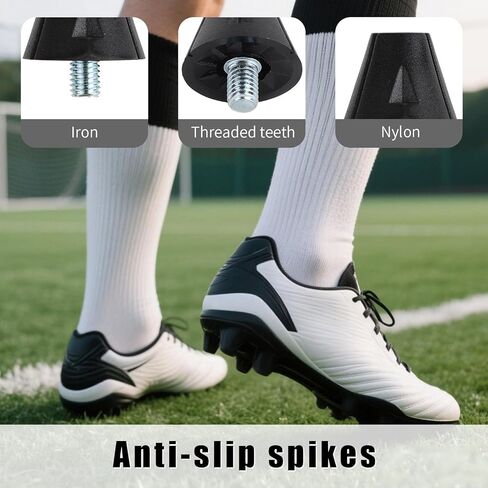 12pcs Football Boot Studs, 0.51in & 0.63in Plastic Soccer Cleats Replacement Spikes with Nail Remover Rugby Soccer Screw-in Spikes for Firm Surfaces Outdoor Athletic Training in Saudi Arabia