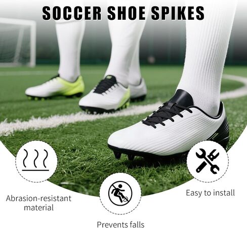 12pcs Football Boot Studs, 0.51in & 0.63in Plastic Soccer Cleats Replacement Spikes with Nail Remover Rugby Soccer Screw-in Spikes for Firm Surfaces Outdoor Athletic Training in Saudi Arabia
