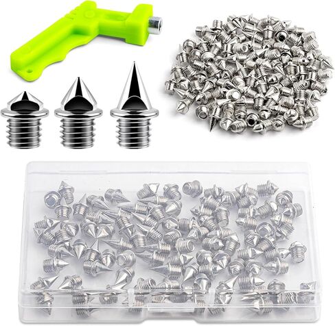 96 قطعة من مسامير المسار، 32 قطعة 1/4 بوصة + 32 قطعة 3/16 بوصة + 32 قطعة 1/8 بوصة من سبائك الصلب ومسامير كروس كانتري لأحذية الجولف مع مفتاح ربط، مسامير بديلة لأحذية الجري القصيرة الرياضية سبرينت in Kuwait