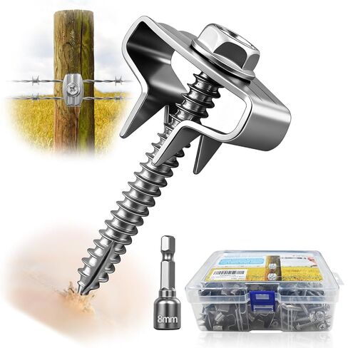 304 دبابيس سياج من الفولاذ المقاوم للصدأ، ومشابك سياج سلكية وأظافر سياج 100 حزمة، مثبتات سياج سلكية مقاومة للصدأ للمزرعة والحديقة والاستخدام الخارجي in Kuwait