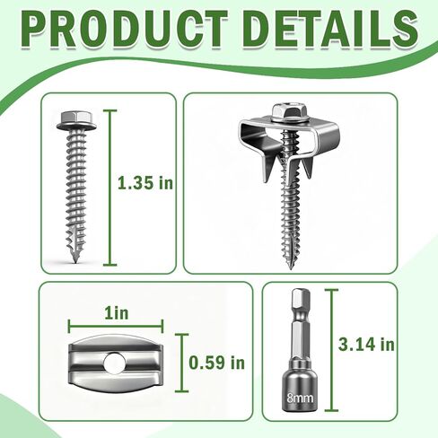 304 دبابيس سياج من الفولاذ المقاوم للصدأ، ومشابك سياج سلكية وأظافر سياج 100 حزمة، مثبتات سياج سلكية مقاومة للصدأ للمزرعة والحديقة والاستخدام الخارجي in Kuwait