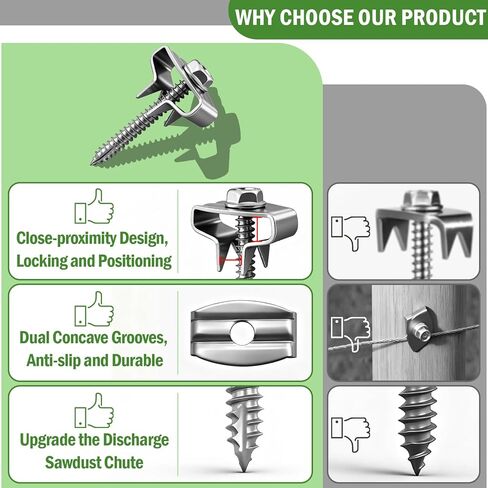 304 دبابيس سياج من الفولاذ المقاوم للصدأ، ومشابك سياج سلكية وأظافر سياج 100 حزمة، مثبتات سياج سلكية مقاومة للصدأ للمزرعة والحديقة والاستخدام الخارجي in Kuwait