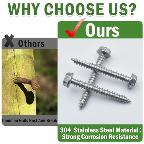 304 دبابيس سياج من الفولاذ المقاوم للصدأ، ومشابك سياج سلكية وأظافر سياج 100 حزمة، مثبتات سياج سلكية مقاومة للصدأ للمزرعة والحديقة والاستخدام الخارجي in Kuwait