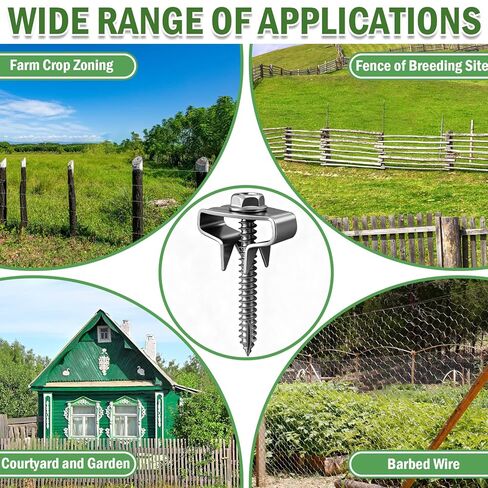 304 دبابيس سياج من الفولاذ المقاوم للصدأ، ومشابك سياج سلكية وأظافر سياج 100 حزمة، مثبتات سياج سلكية مقاومة للصدأ للمزرعة والحديقة والاستخدام الخارجي in Kuwait