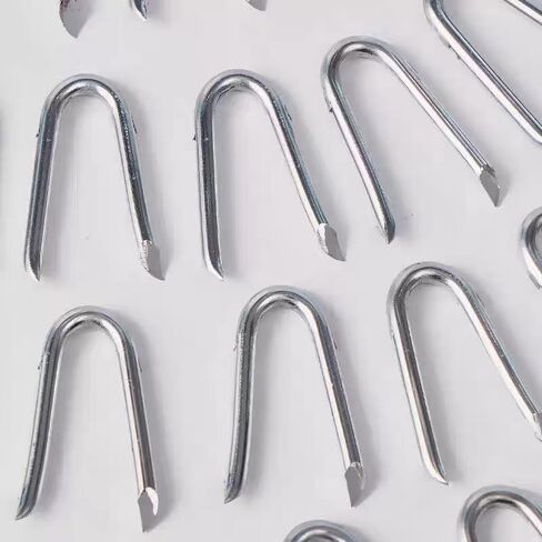 210 pcs Steel Wire Fencing Staples, U Fence Staples, 0.98" inch Galvanized Steel Fence Staple Nails, Heavy Duty U-Shaped Fasteners Nails for Wood and Barbed Wire Fencing in Saudi Arabia