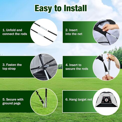 MoKo Golf Net with Practice Mat, 10 x 7 ft Golf Hitting Net for Outdoor Indoor Backyard Driving Chipping Swing Training, All-in-One Multi-Target Training Aid Practice Nets with Tri-Turf Mat in Saudi Arabia