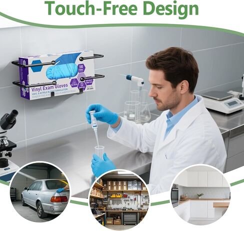 Kevenal Glove Dispenser, Lab Supply Dispensers Industrial Heavy-Duty 5mm Thick Wall-Mounted Box for Nitrile/Latex/Vinyl Gloves - Commercial Grade for Auto Shops, Food Service, Home Organizer in Kuwait