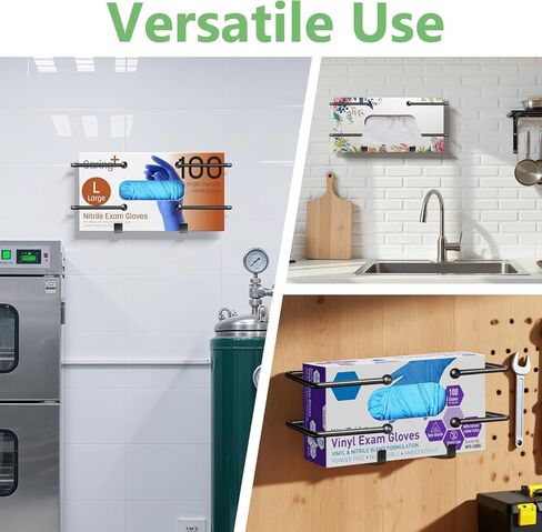 Kevenal Glove Dispenser, Lab Supply Dispensers Industrial Heavy-Duty 5mm Thick Wall-Mounted Box for Nitrile/Latex/Vinyl Gloves - Commercial Grade for Auto Shops, Food Service, Home Organizer in Kuwait