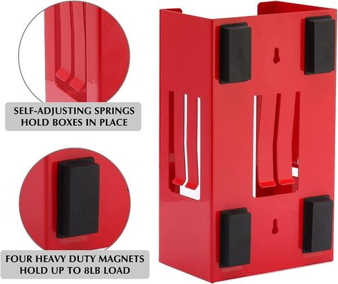 EMENTOL 2PCS Magnetic Glove/Tissue Dispenser Holder Set, Red and Black Glove Dispenser Wall Mount, Mount Onto Tool Box or in Workshops in Saudi Arabia