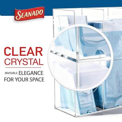 SEANADO Sterilization Pouch Organizer – 4-Compartment Acrylic Dispenser Holder, Wall Mount or Desktop Rack for All Size Sterilization Pouches in Kuwait