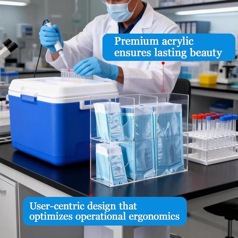 SEANADO Sterilization Pouch Organizer – 4-Compartment Acrylic Dispenser Holder, Wall Mount or Desktop Rack for All Size Sterilization Pouches in Kuwait