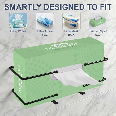 Metal Glove Holder for Wall Mount(2 Pack),Glove Box Holder Wall Mount for Laboratory,Healthcare, Hospital, Restaurants,Black Medical Glove Holder with Mounting Accessories Included in Kuwait